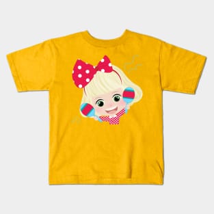 Cute Little Girl With Red Bow Kids T-Shirt